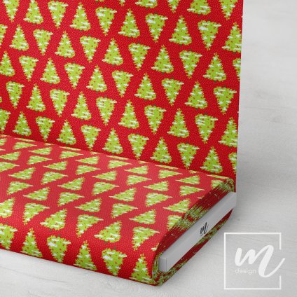 758025 vánoční stromek na červené látka 3