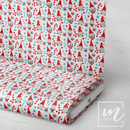 758028 vánoční skřítek na bílé látka 3