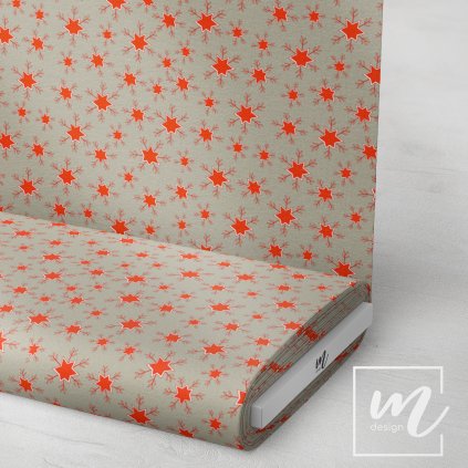 758032 vánoční hvězda vločky na šedé látka 3