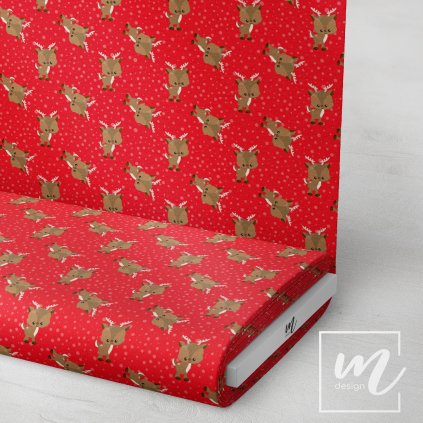 758049 vánoční sobík na červené látka 3