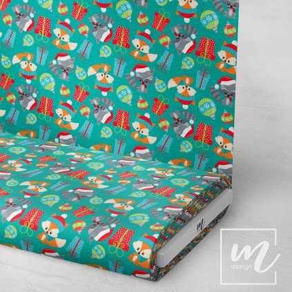 758053 vánoční zvířátka látka 3