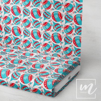 758057 vánoční baňky modro červené látka 3