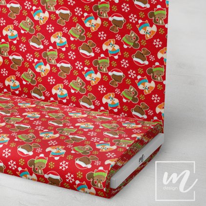 758062 vánoční zvířátka látka 3