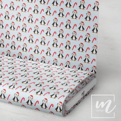 758064 vánoční tučňák látka 3