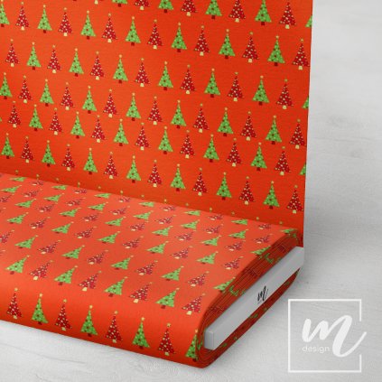 758066 vánoční stromek na červené látka 3