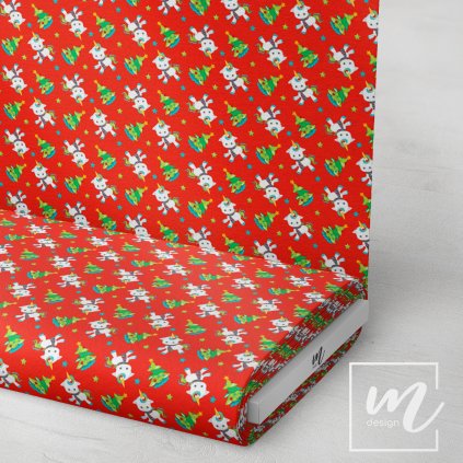 758068 jednorožec s vánočním stromkem látka 3