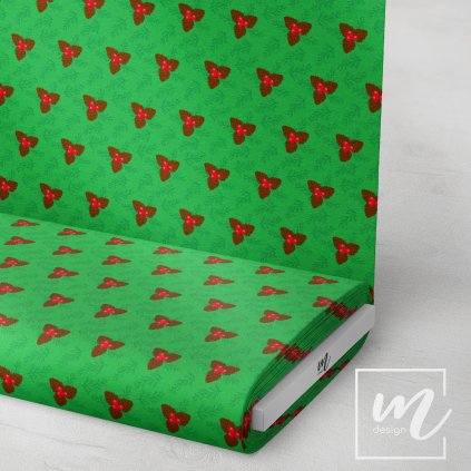 758073 vánoční šišky na zelené látka 3