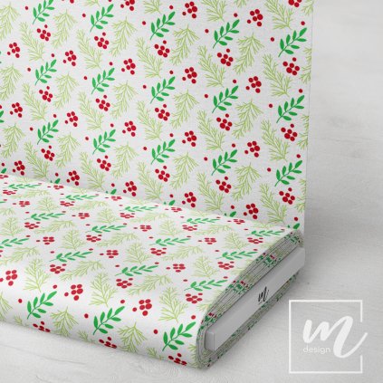 758076 vánoční lísty látka 3