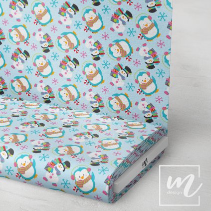 758097 sněhuláci látka 3