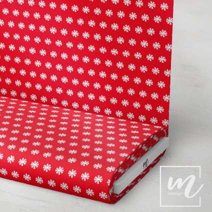 758100 bílé vločky na červervené látka 3