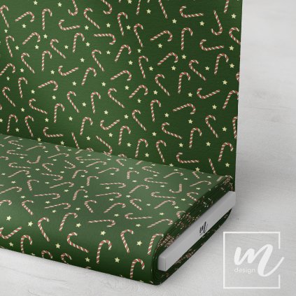 758121 vánoční cukrkandl na zelené látka 3