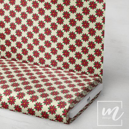 758126 vánoční květinky látka 3