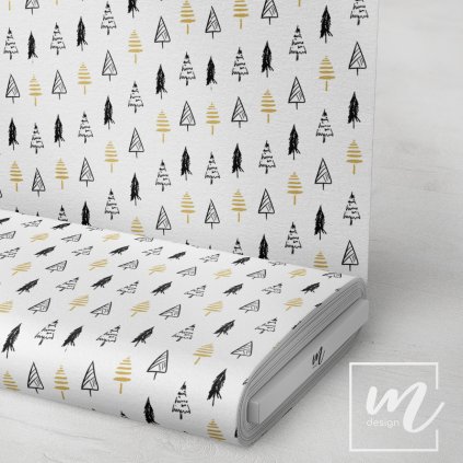 758127 černo zlaté stromy látka 3