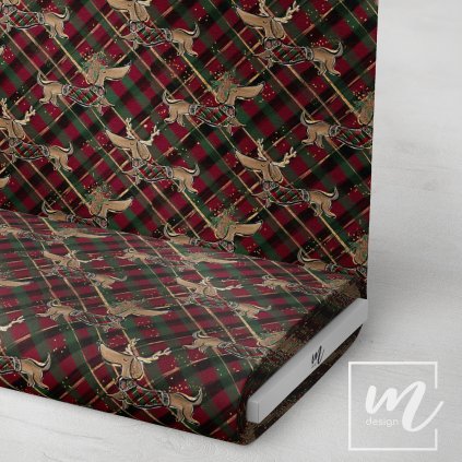 758141 vánoční pejsek na káru látka 3