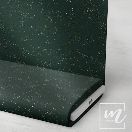 758142 vánoční třpyt na zelené látka 3