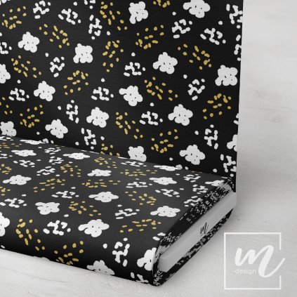 758155 zlato bílé abstrakt tečky látka 3