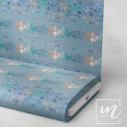 734002 3 norský vzor na světle šedé látka 3