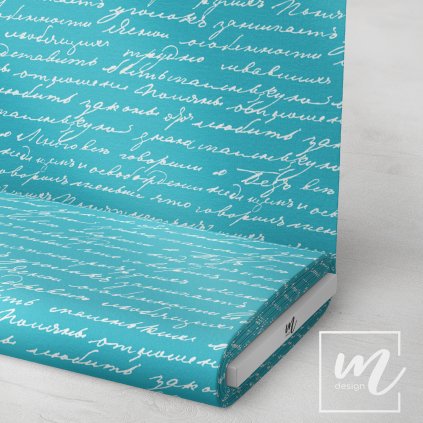 739008 37 písmo na tyrkysové látka 3