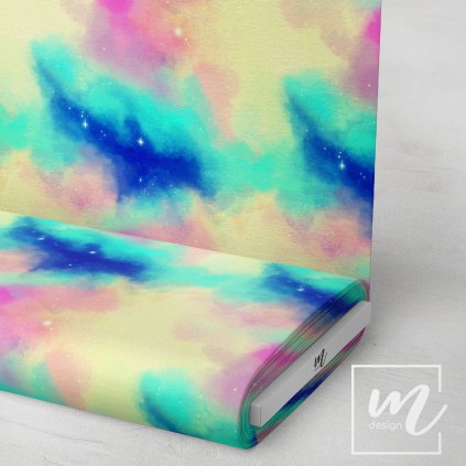 709043 11 pastel space žluto tyrkysový LÁTKA 3