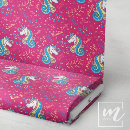 717003 jednorožec na růžové látka 3