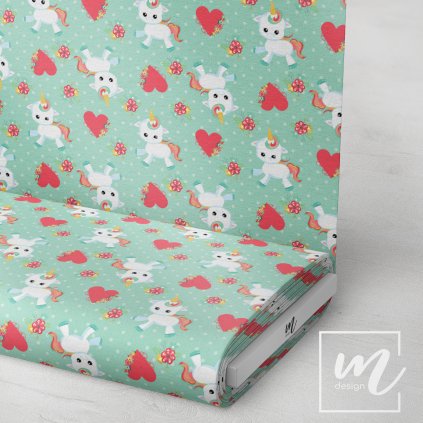 717016 jednorožec na zelenkavé látka 3