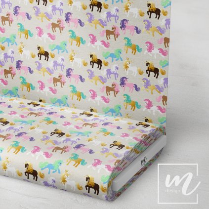 717028 jednorožci barevní látka 3