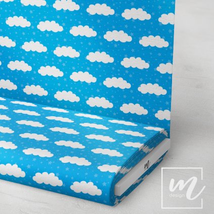 717071 bílé obláčky na modré LÁTKA 3