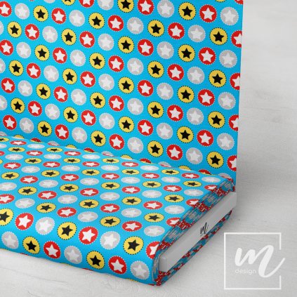 752032 hvězdy na modré látka 3