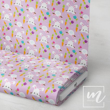 759026 velikonoční zajíček na růžové látka 3