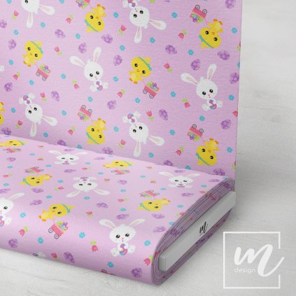 759041 velikonoční kuřátko a zajíček látka 3