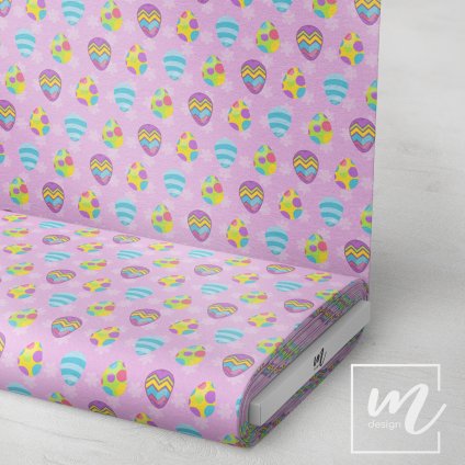 759043 velikonoční vajíčka na růžové látka 3