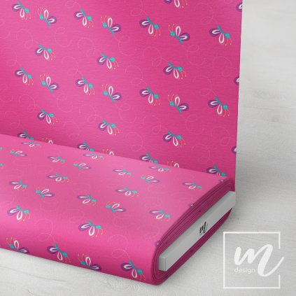 759046 motýlek na růžové látka 3