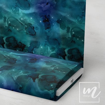 760011 galaxie zeleno modrá látka 3