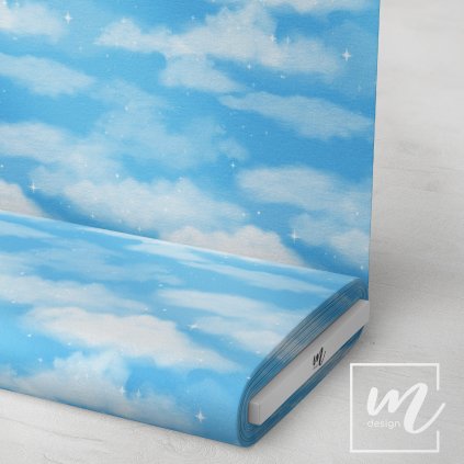 760035 nebe a mraky modré látka 3