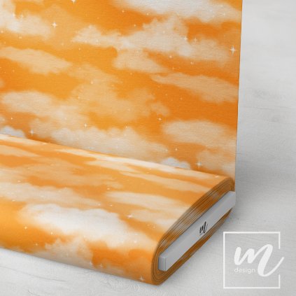 760039 mraky oranžové látka 3