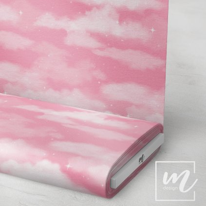 760042 mraky světle růžové látka 3
