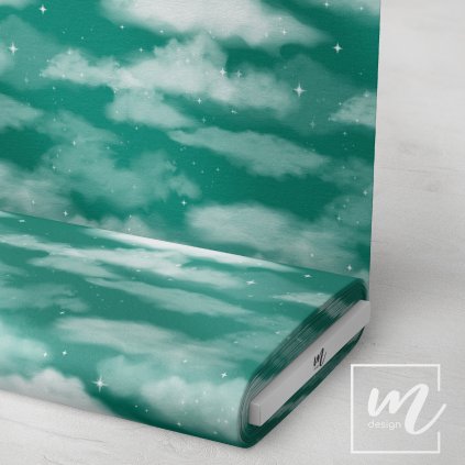 760047 mraky tmavě zelená látka 3