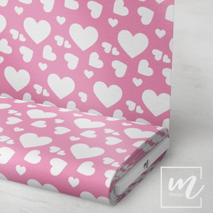 757001 3 malá a velká srdíčka na světle růžové látka 3