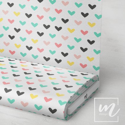 757003 barevná srdíčka látka 3