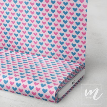 757004 srdce růžovo modré látka 3