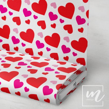 757031 srdce červené na bílé látka 3