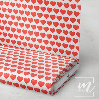 757050 srdce červené na bílé LÁTKA 3