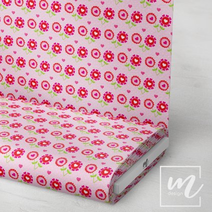 757060 srdce a kytičky LÁTKA 3