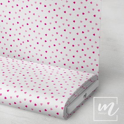 757067 srdíčka malé na bílé látka 3