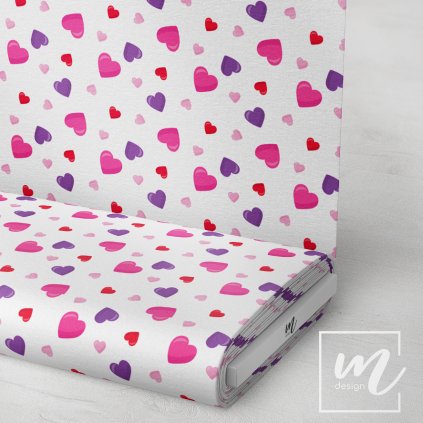 757072 srdce na bílé látka 3