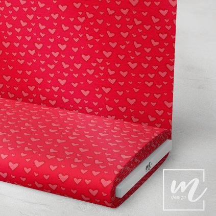 757109 8 srdíčka s krajkou na červené látka 3