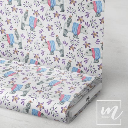 702005 best friends akvarel panda a tučňák látka 3