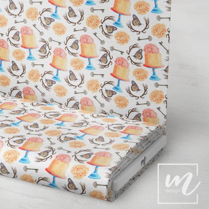 702033 akvarelové paroží a motýli látka 3