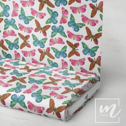 702040 akvareloví motýli látka 3