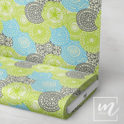 729001 mandala zeleno modrá látka 3